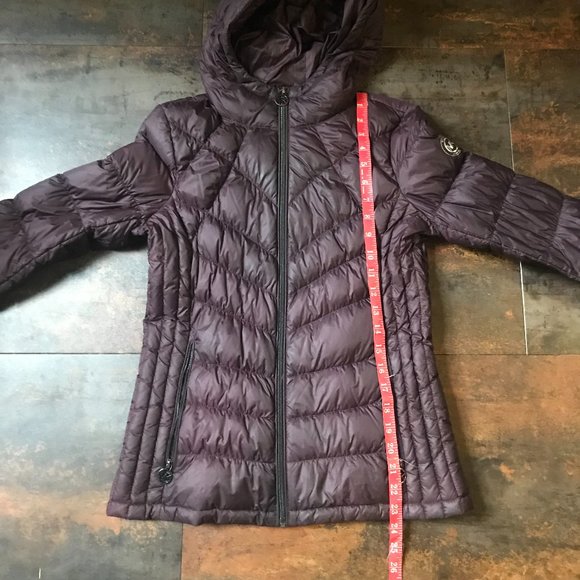 Michael Kors Raisin-colored Hooded Packable Down Fill Jacket, Size XS - Picture 7 of 13